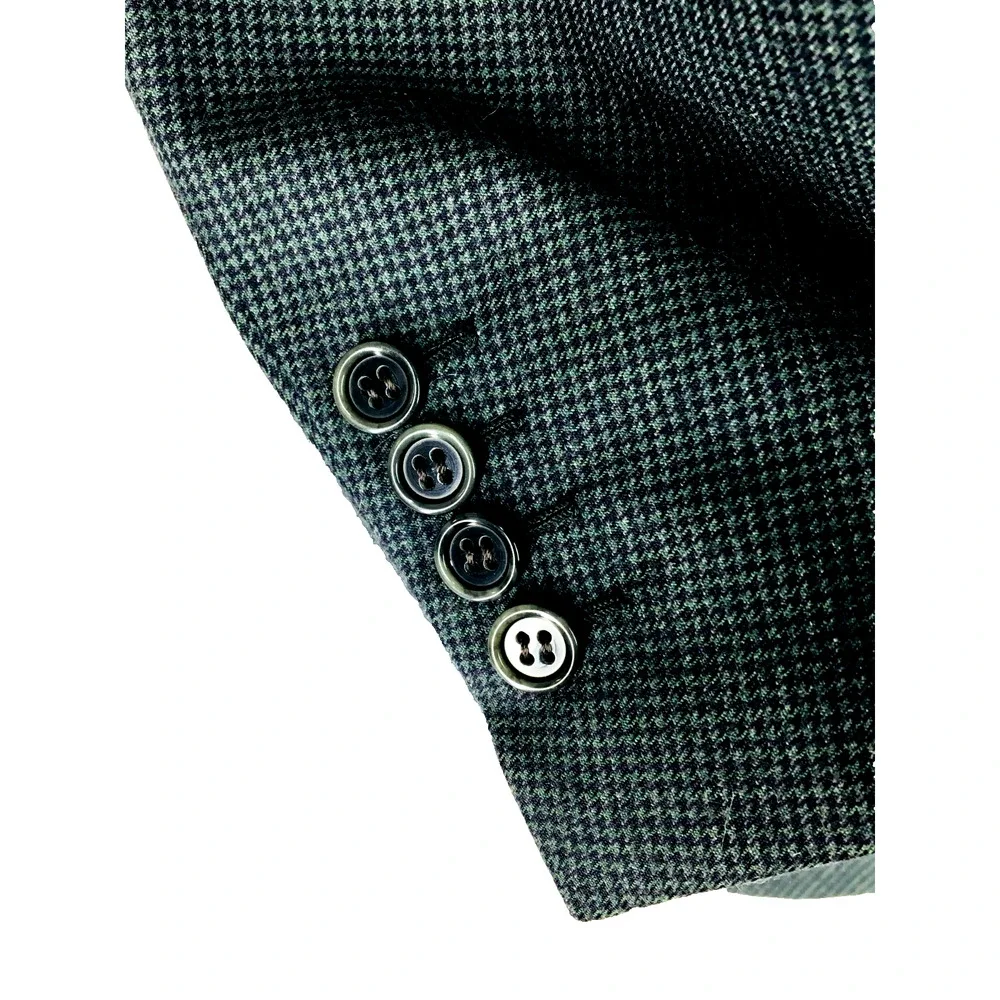 40R Brioni Italy Mens 2 Button Pure Wool Blazer Sport Coat Jacket Houndstooth
